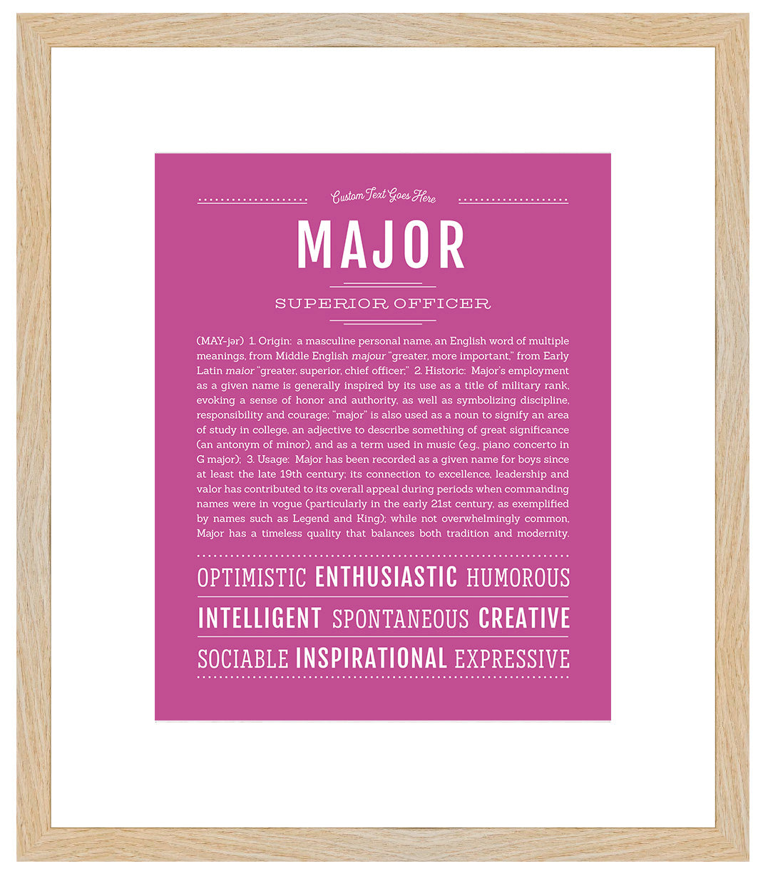 Frame Options | Dark Pink | Maple Frame, Matted