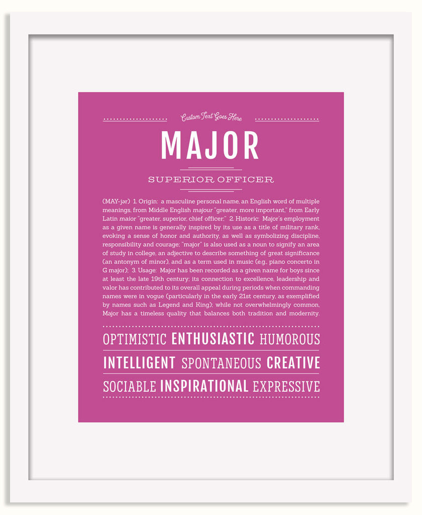Frame Options | Dark Pink | White Frame, Matted
