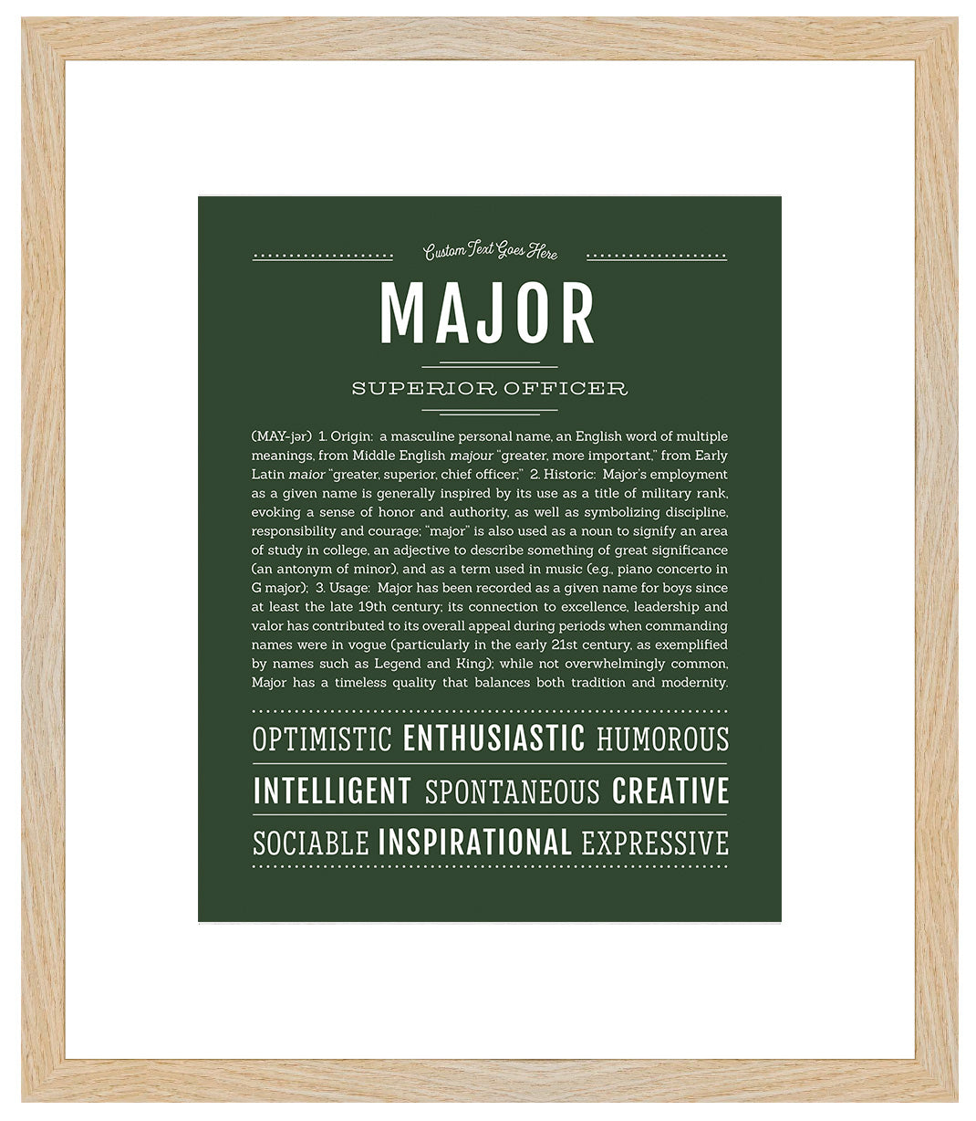 Frame Options | Deep Forest | Maple Frame, Matted