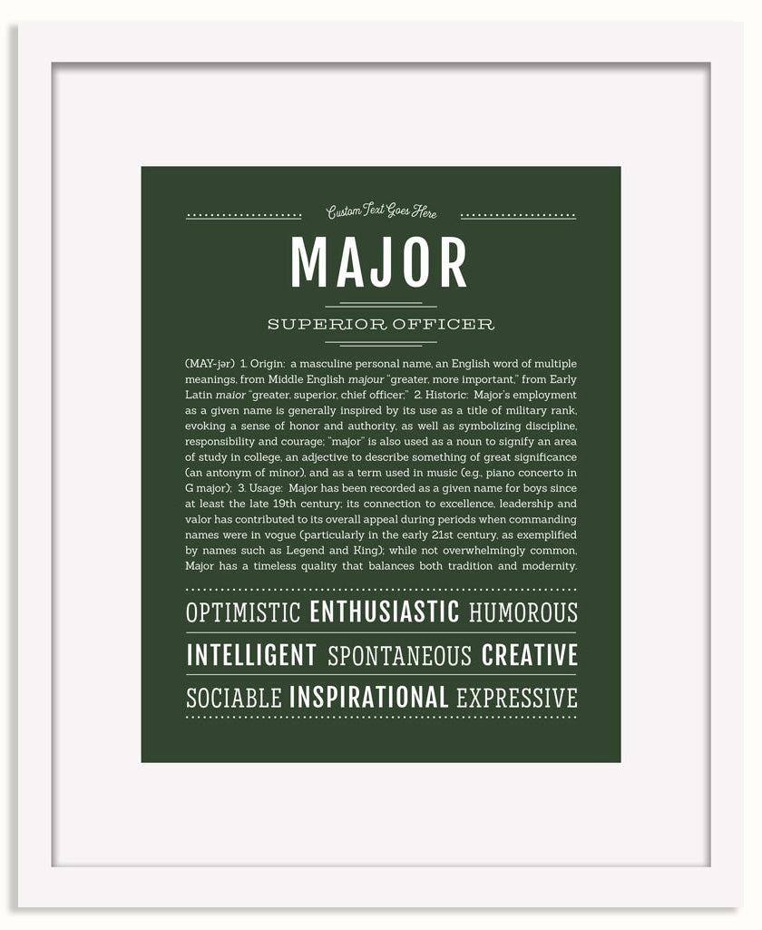 Frame Options | Deep Forest | White Frame, Matted