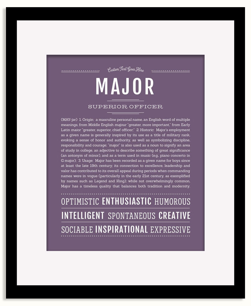 Frame Options | Deep Purple | Black Frame, Matted