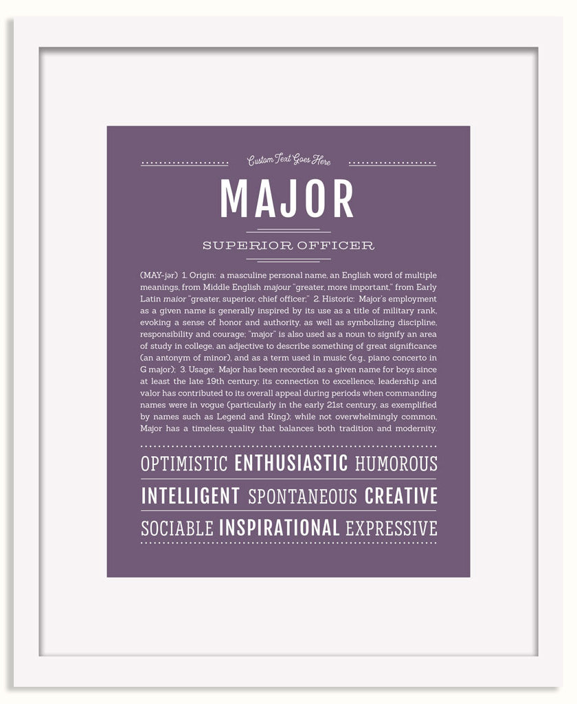 Frame Options | Deep Purple | White Frame, Matted