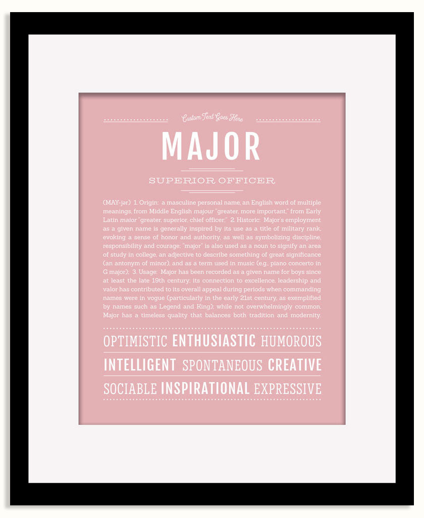 Frame Options | Dusty Rose | Black Frame, Matted