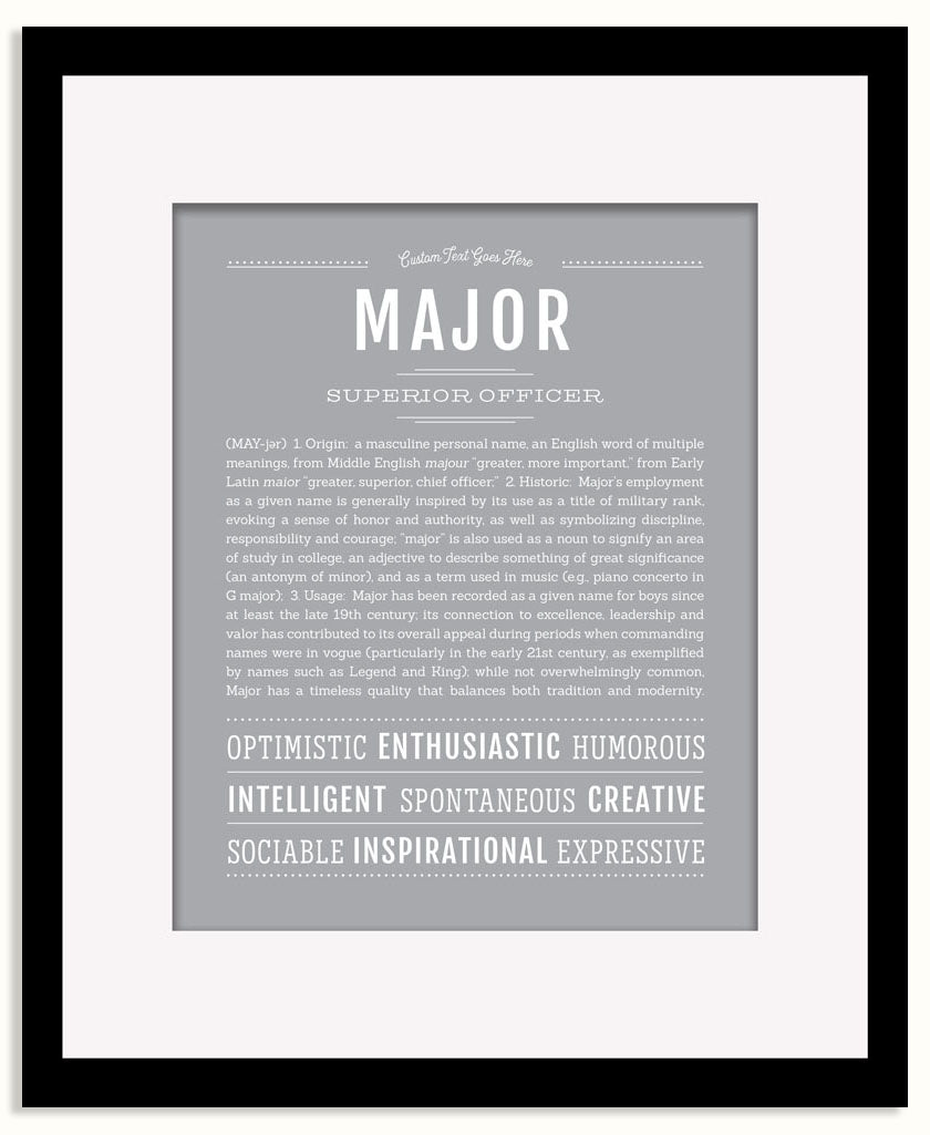 Frame Options | Light Gray | Black Frame, Matted