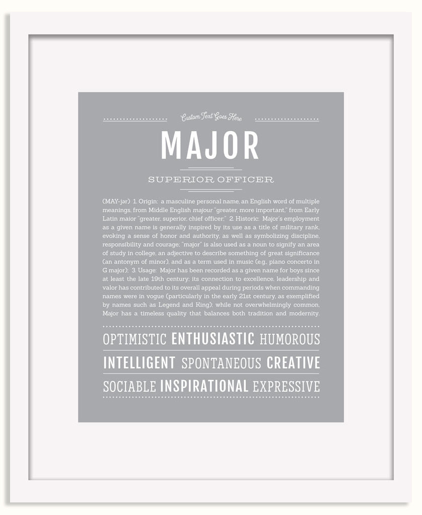 Frame Options | Light Gray | White Frame, Matted