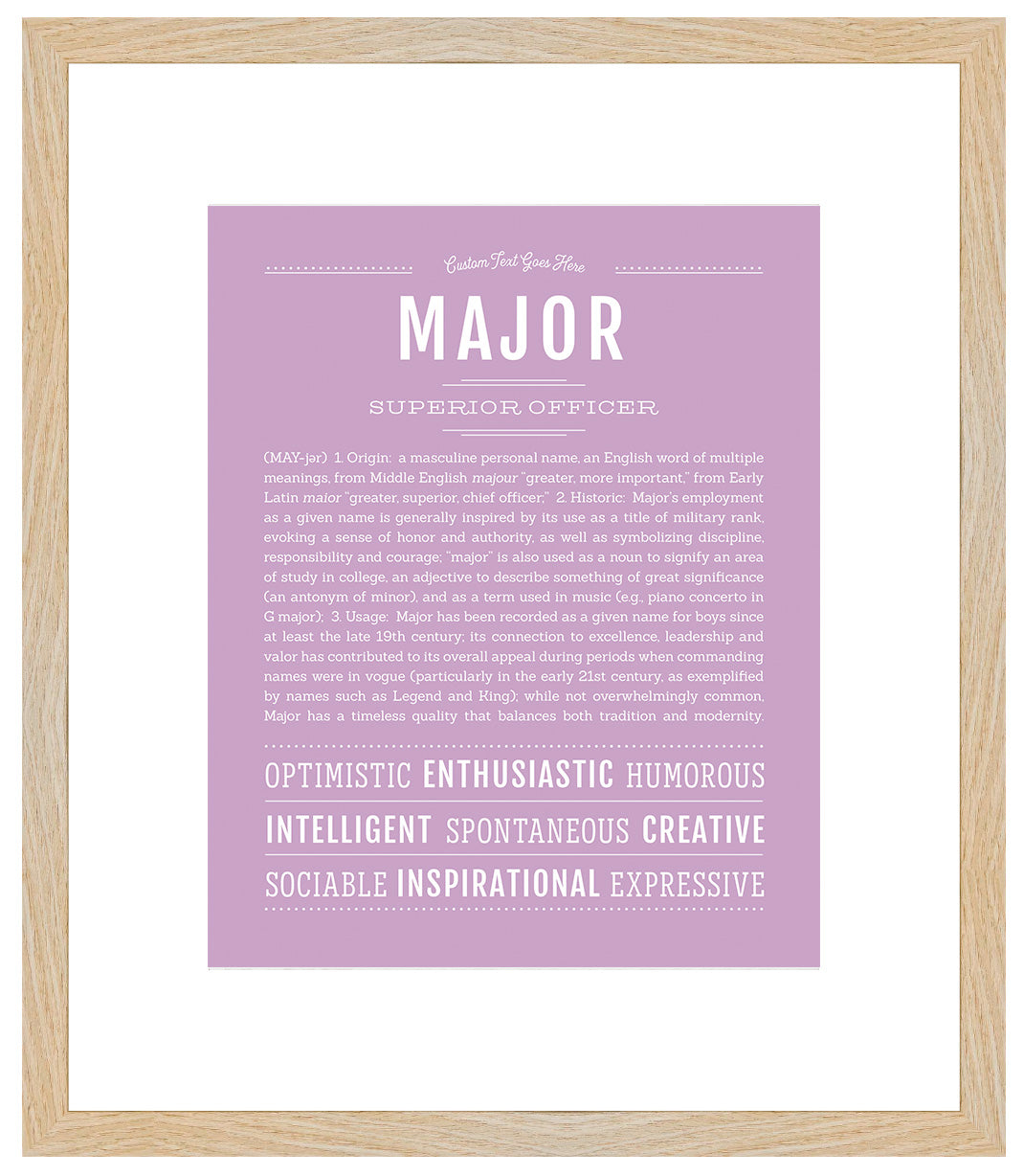 Frame Options | Lilac | Maple Frame, Matted