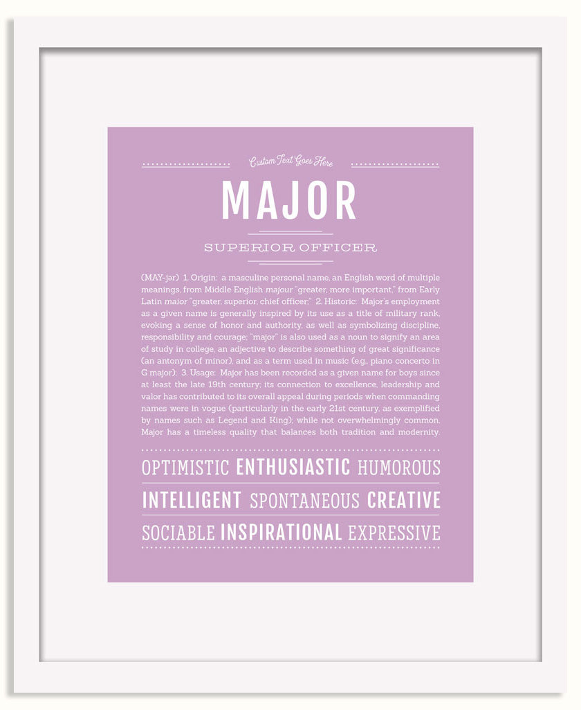 Frame Options | Lilac | White Frame, Matted