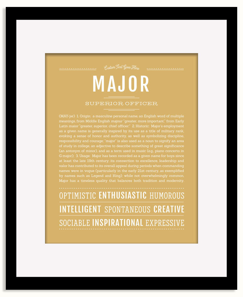 Frame Options | Matte Gold | Black Frame, Matted