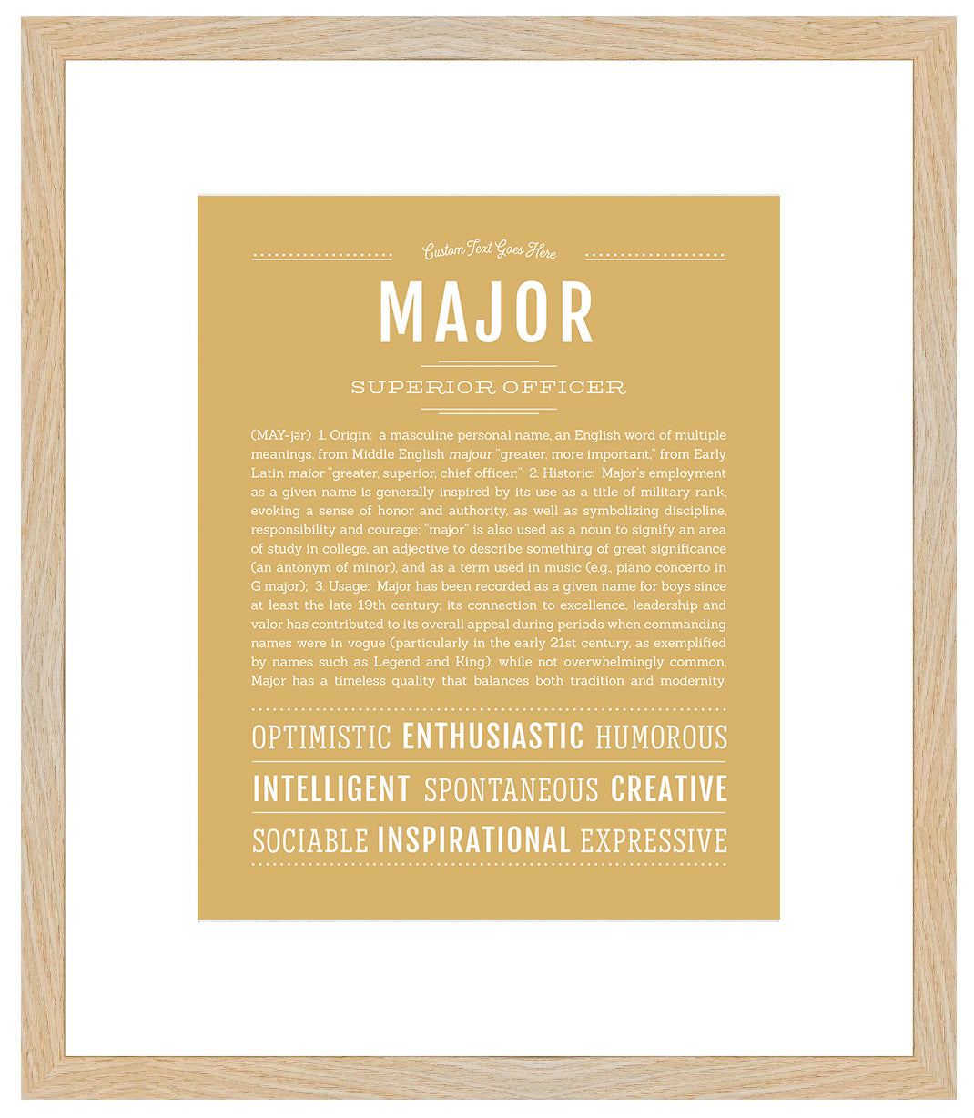 Frame Options | Matte Gold | Maple Frame, Matted