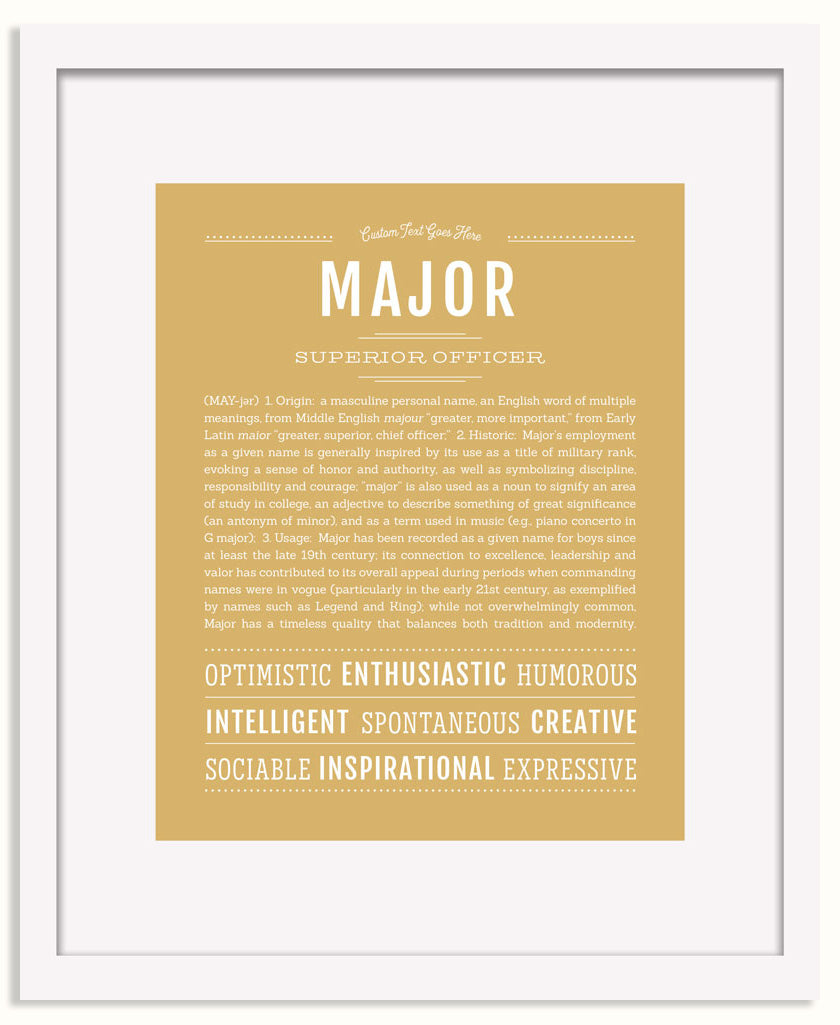 Frame Options | Matte Gold | White Frame, Matted