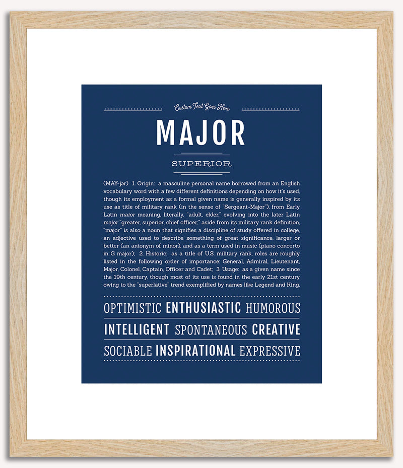 Major | Name Art Print