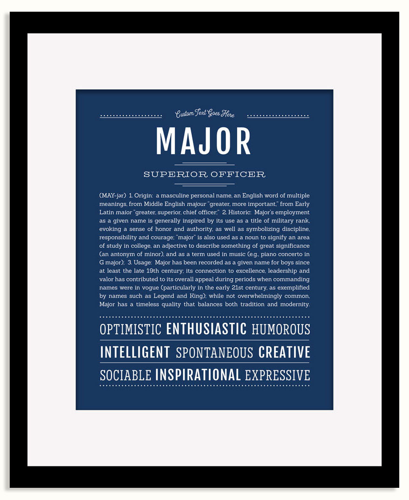 Frame Options | Midnight Blue | Black Frame, Matted