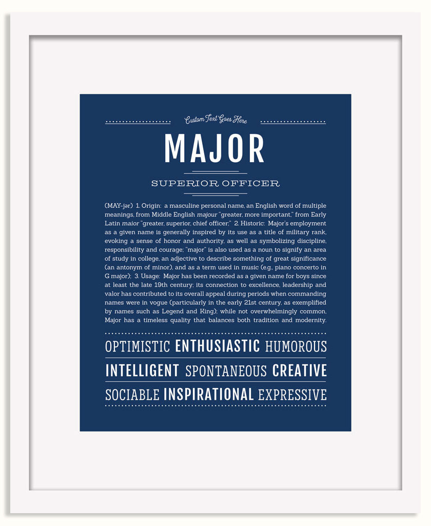 Frame Options | Midnight Blue | White Frame, Matted