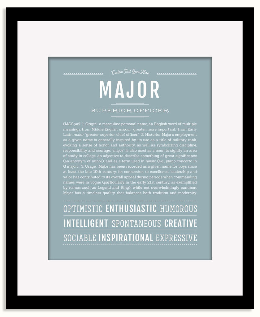 Frame Options | Powder Blue | Black Frame, Matted