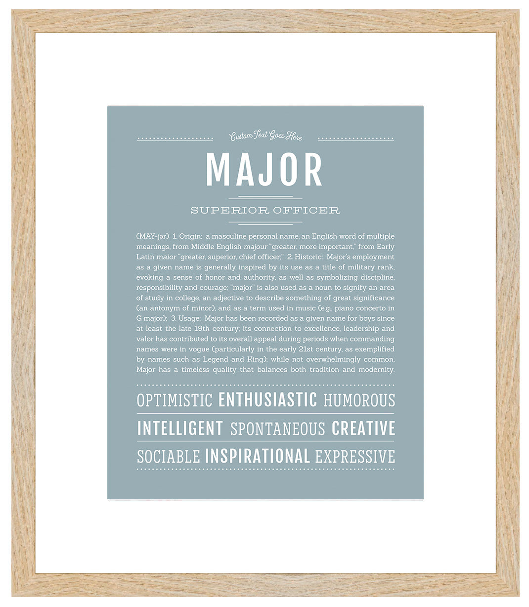 Frame Options | Powder Blue | Maple Frame, Matted