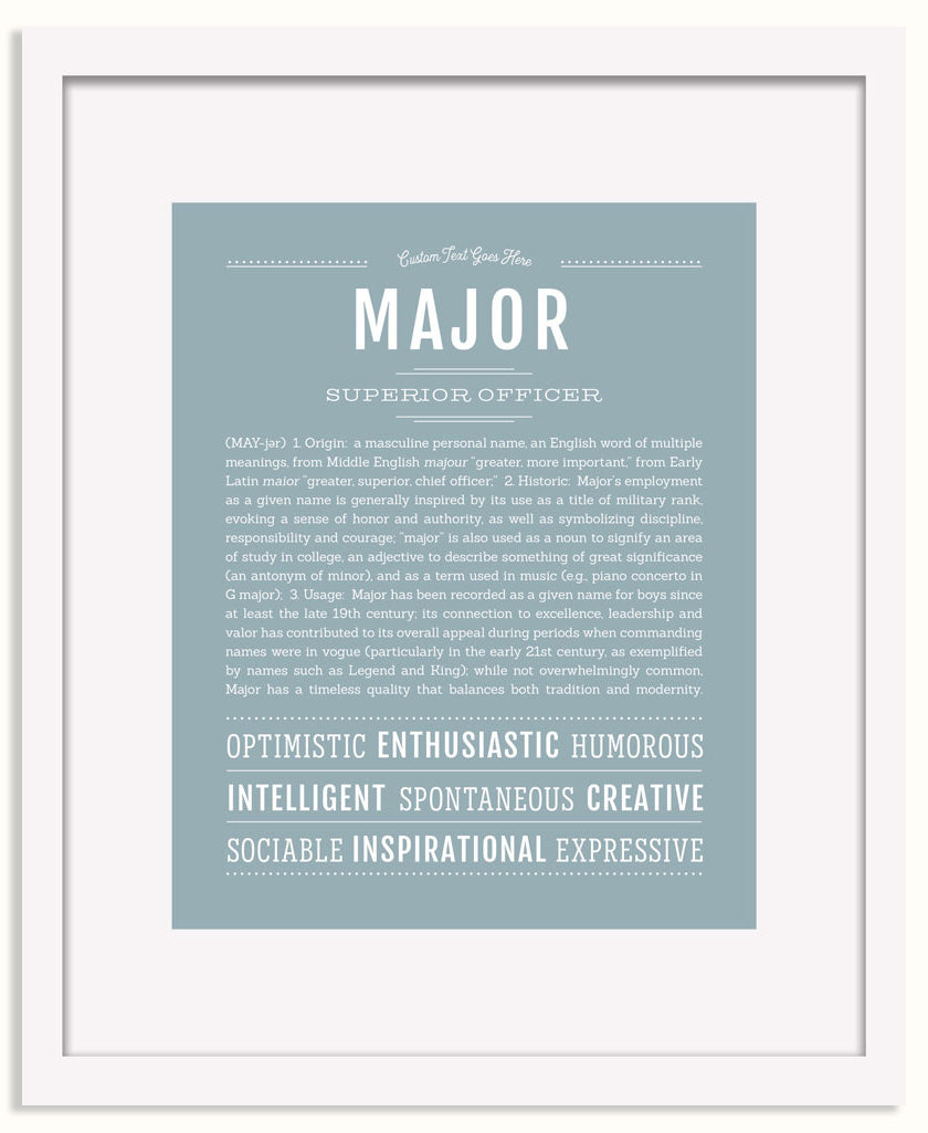 Frame Options | Powder Blue | White Frame, Matted
