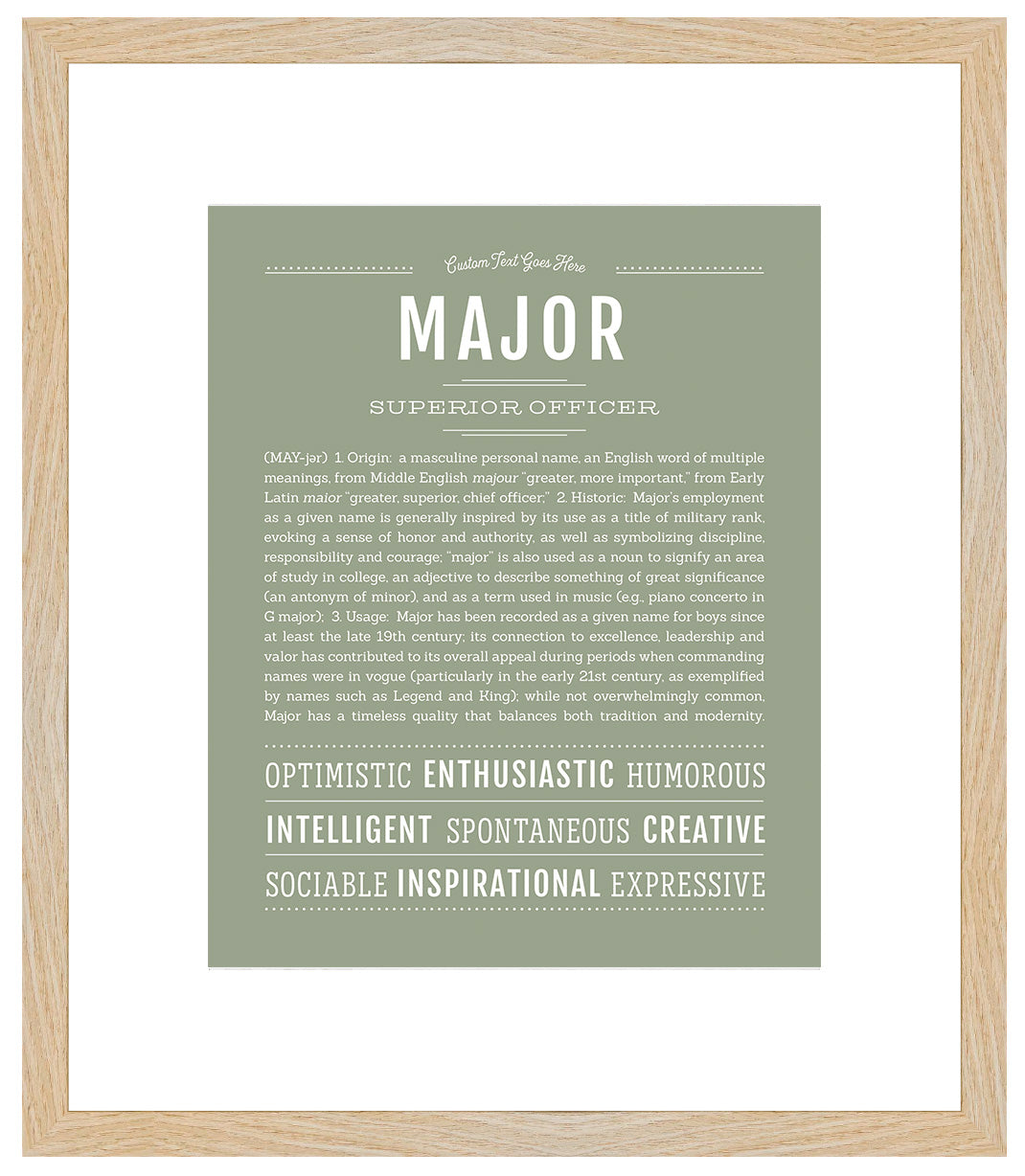 Frame Options | Sage | Maple Frame, Matted
