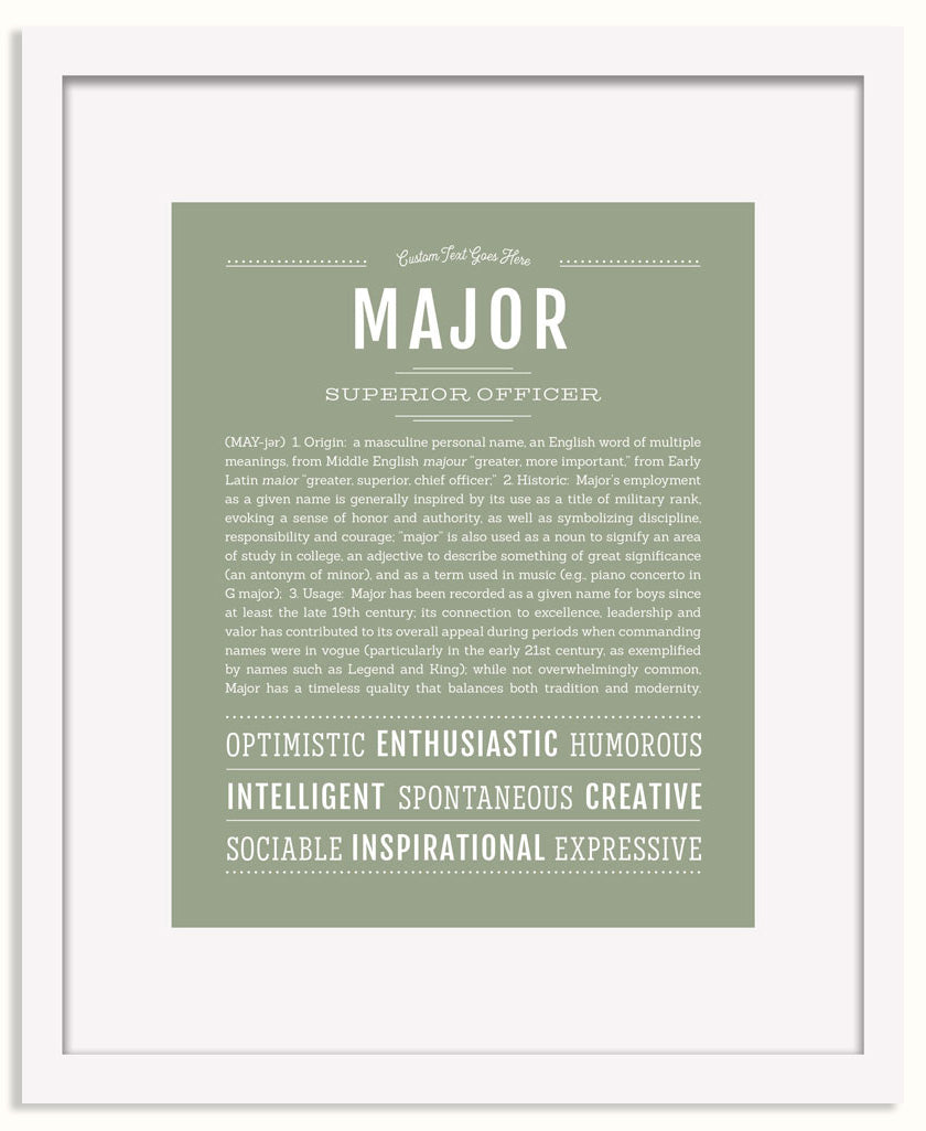 Frame Options | Sage | White Frame, Matted
