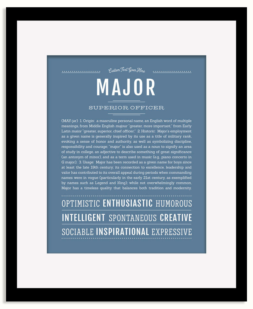 Frame Options | Steele Blue | Black Frame, Matted