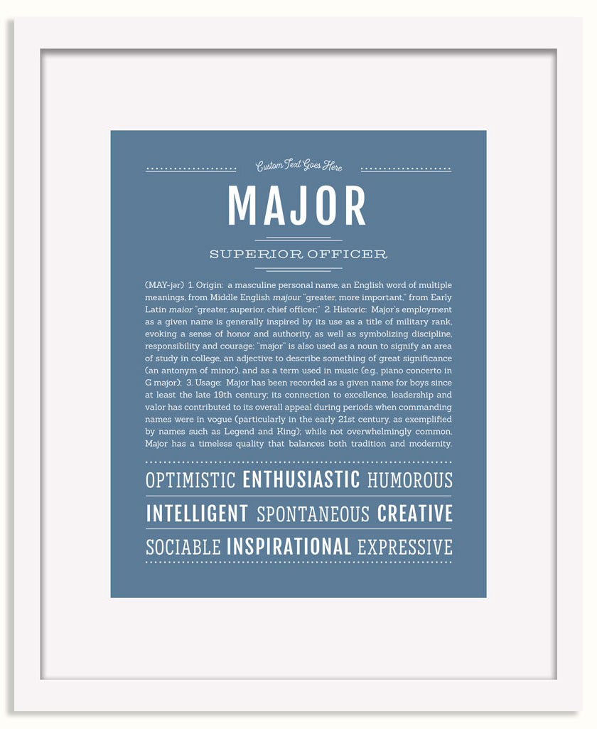 Frame Options | Steele Blue | White Frame, Matted