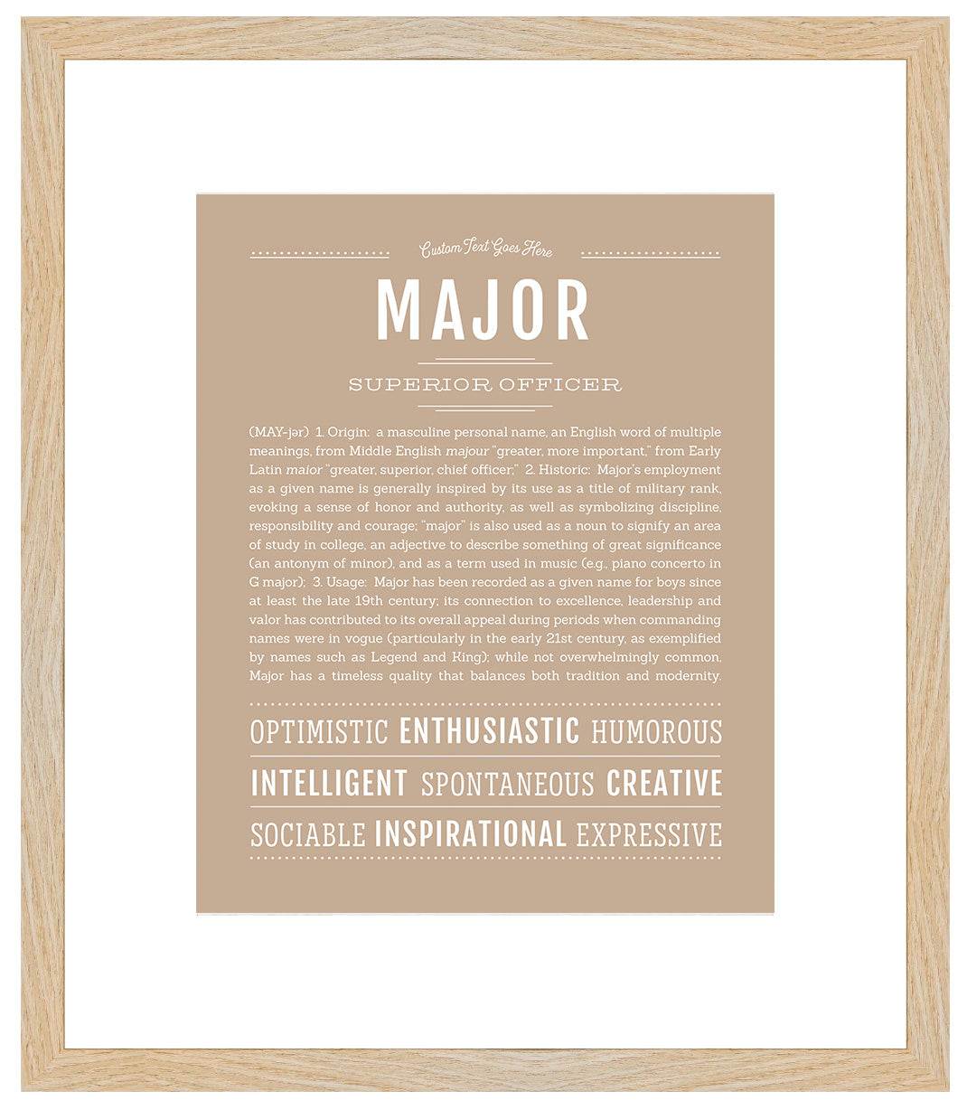 Frame Options | Tan | Maple Frame, Matted