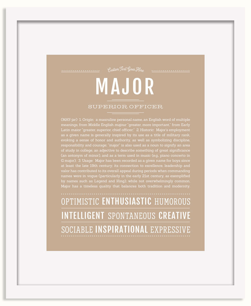 Frame Options | Tan | White Frame, Matted