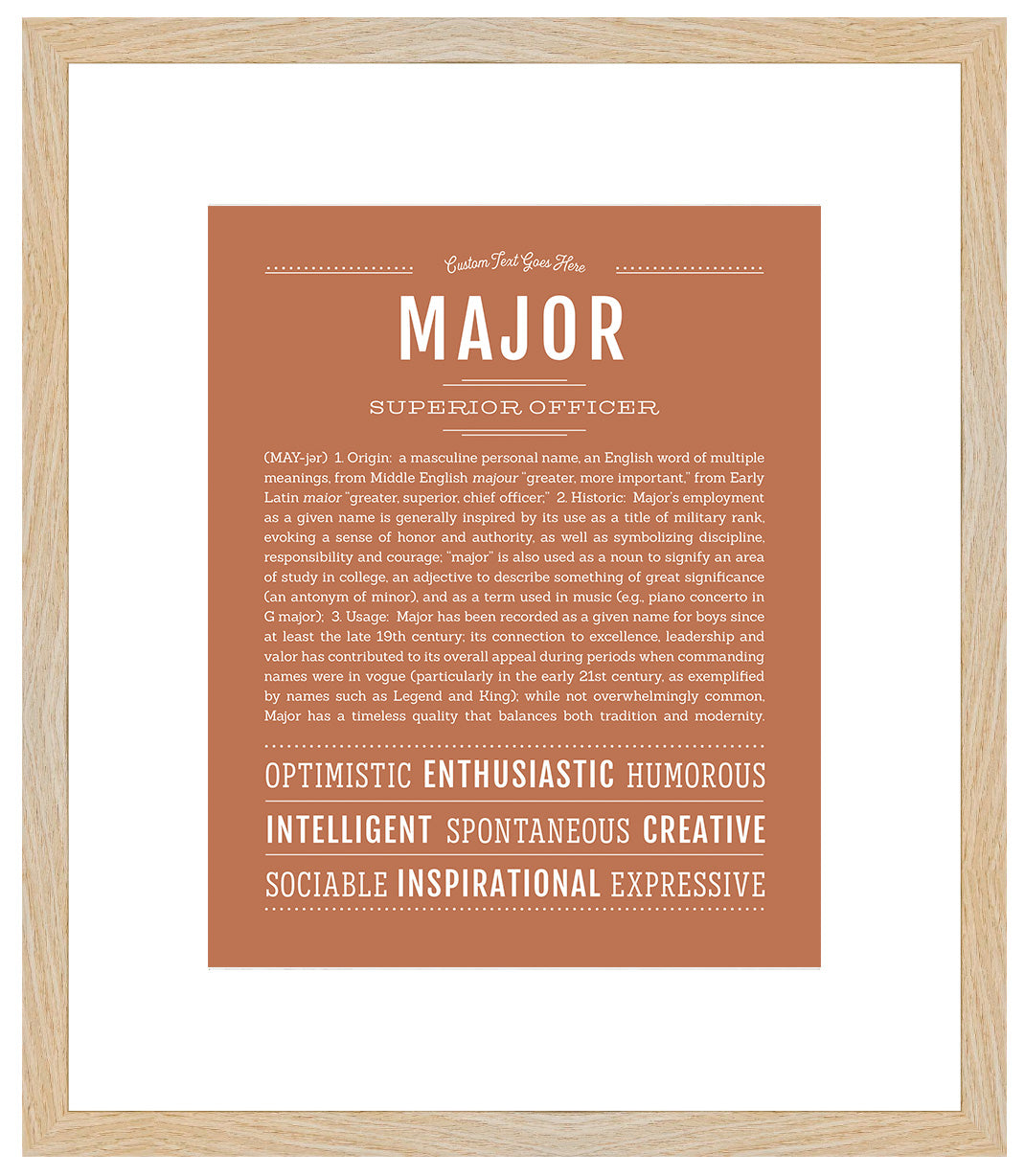 Frame Options | Terra Cotta | Maple Frame, Matted