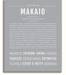 Makaio Personalized Name Meaning Art Prints – Name Stories