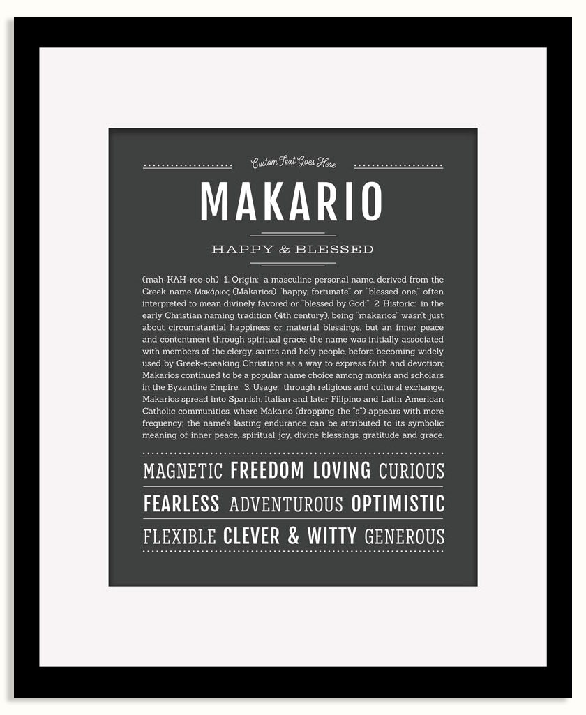 Frame Options | Charcoal Gray | Black Frame, Matted