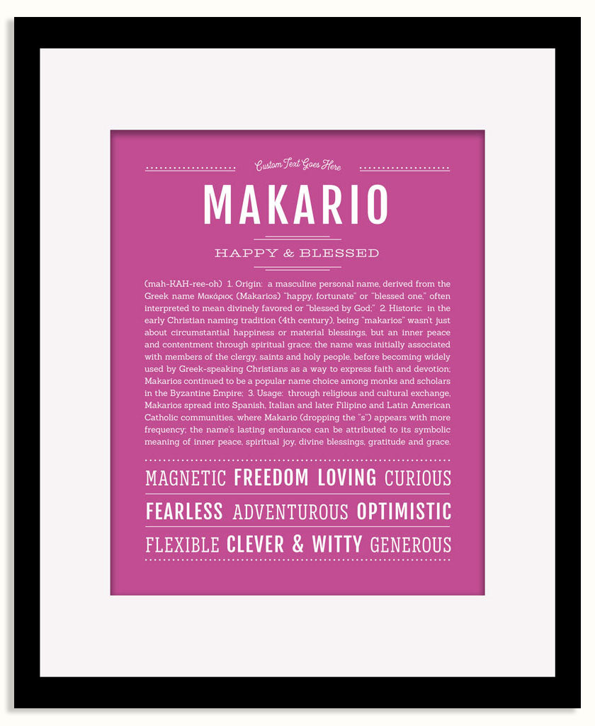 Frame Options | Dark Pink | Black Frame, Matted