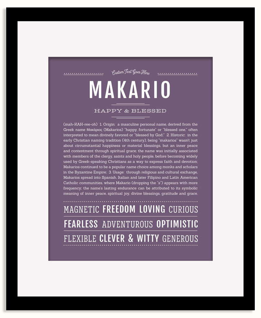 Frame Options | Deep Purple | Black Frame, Matted
