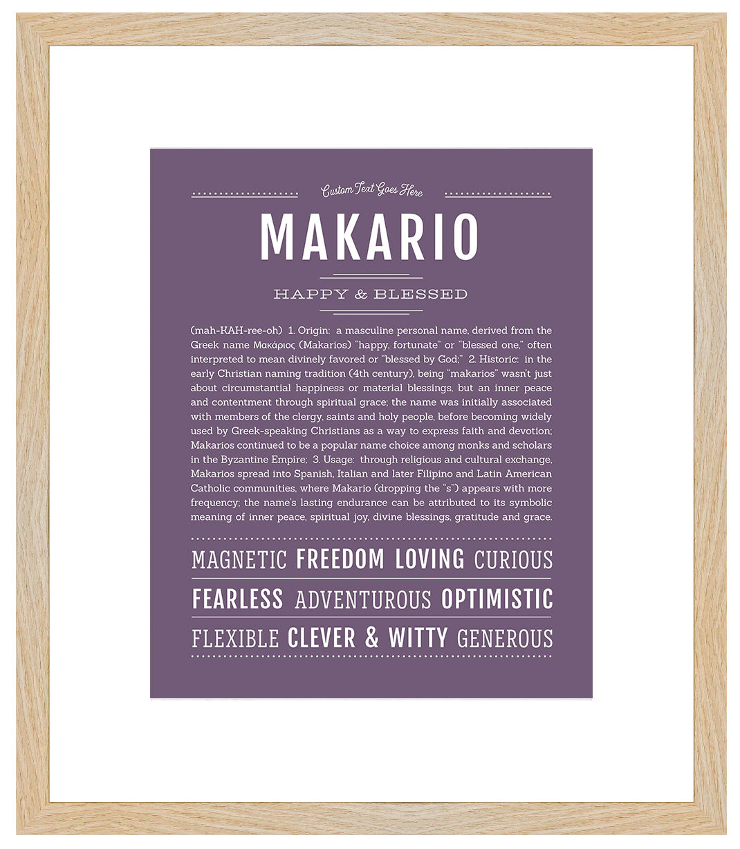 Frame Options | Deep Purple | Maple Frame, Matted