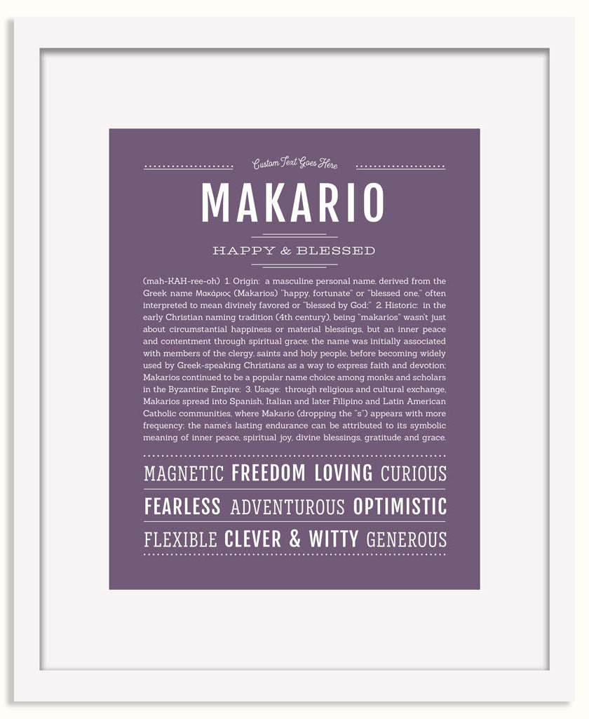 Frame Options | Deep Purple | White Frame, Matted