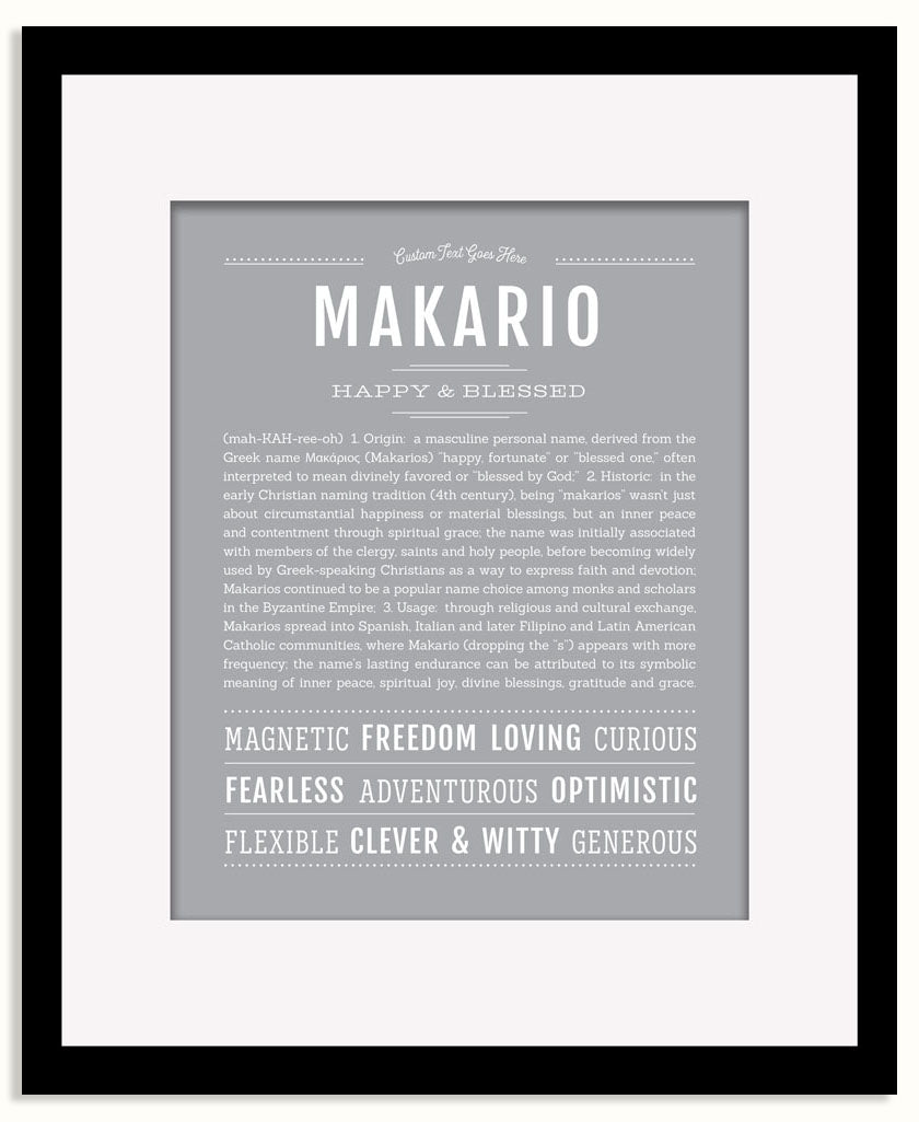 Frame Options | Light Gray | Black Frame, Matted