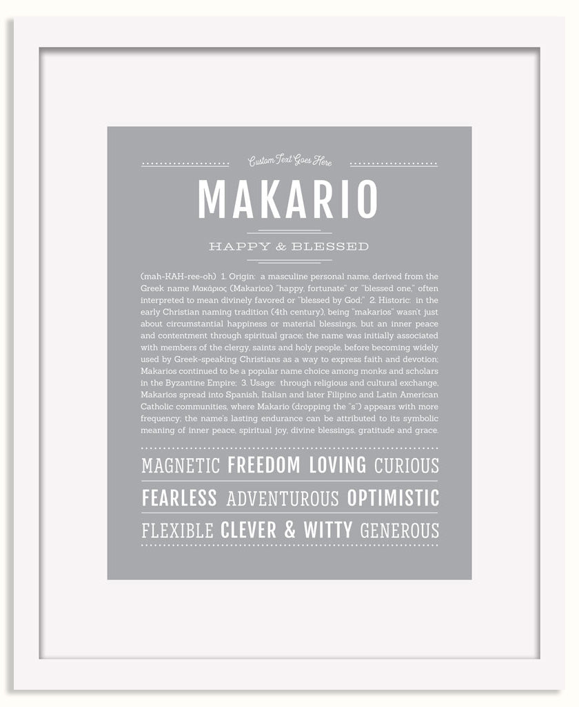 Frame Options | Light Gray | White Frame, Matted