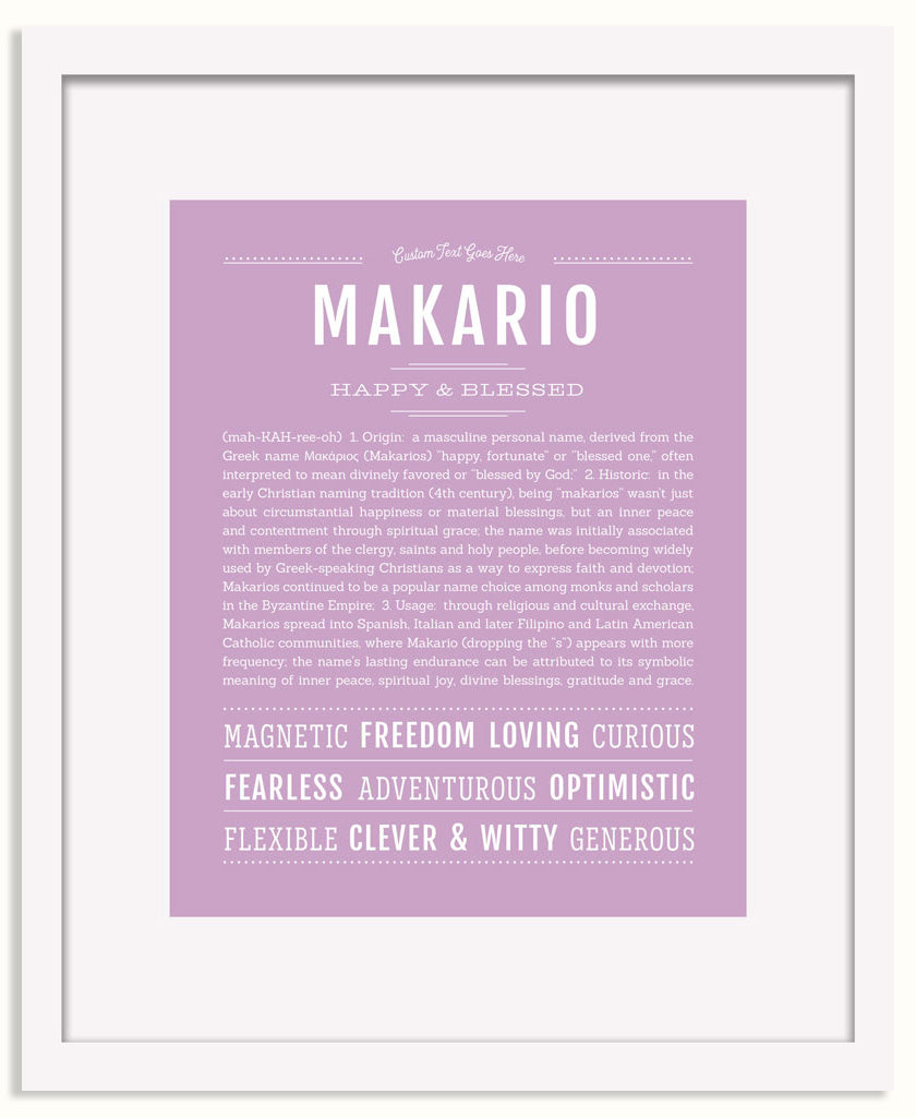 Frame Options | Lilac | White Frame, Matted