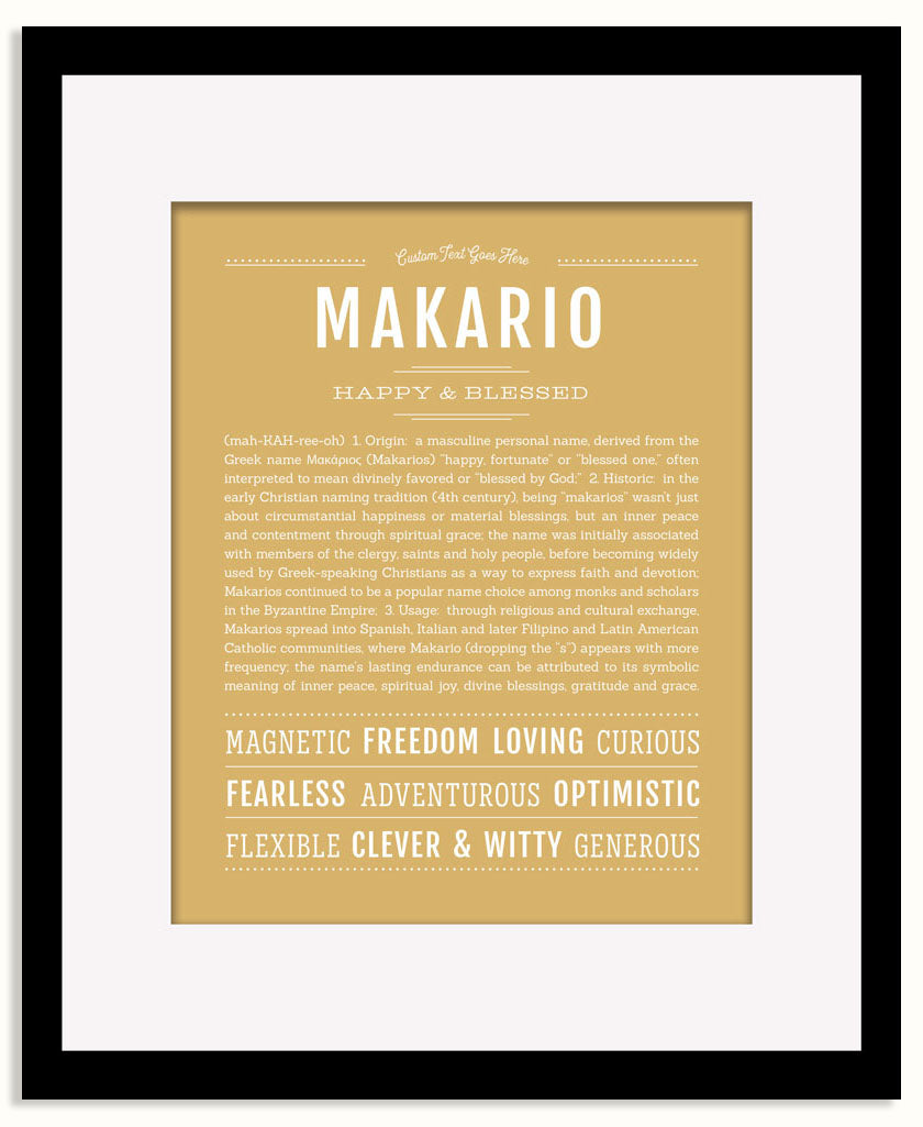 Frame Options | Matte Gold | Black Frame, Matted