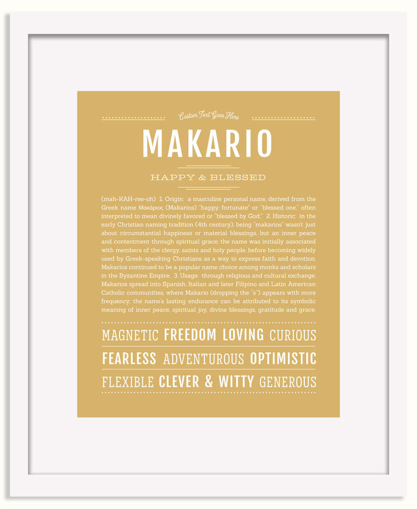 Frame Options | Matte Gold | White Frame, Matted