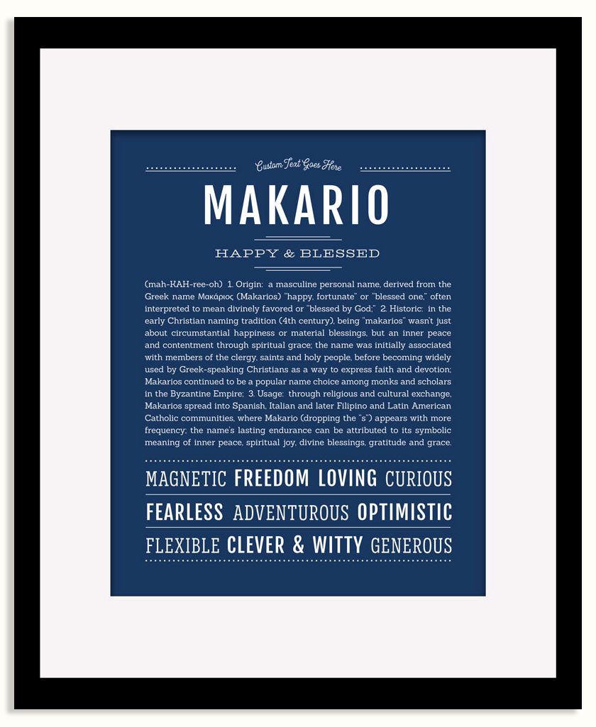 Frame Options | Midnight Blue | Black Frame, Matted