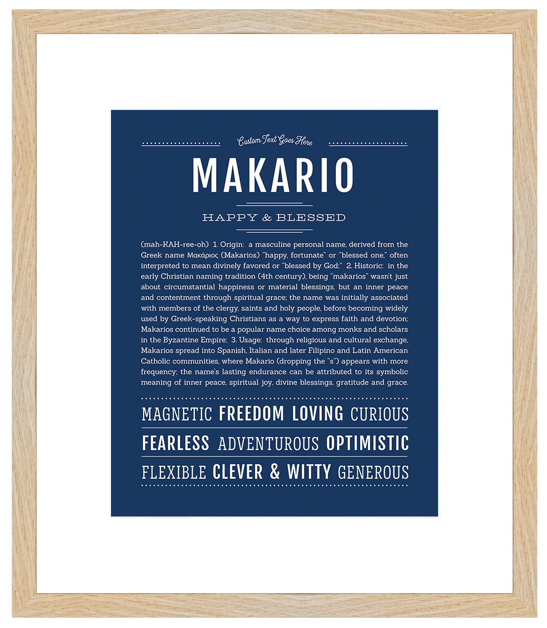 Frame Options | Midnight Blue | Maple Frame, Matted