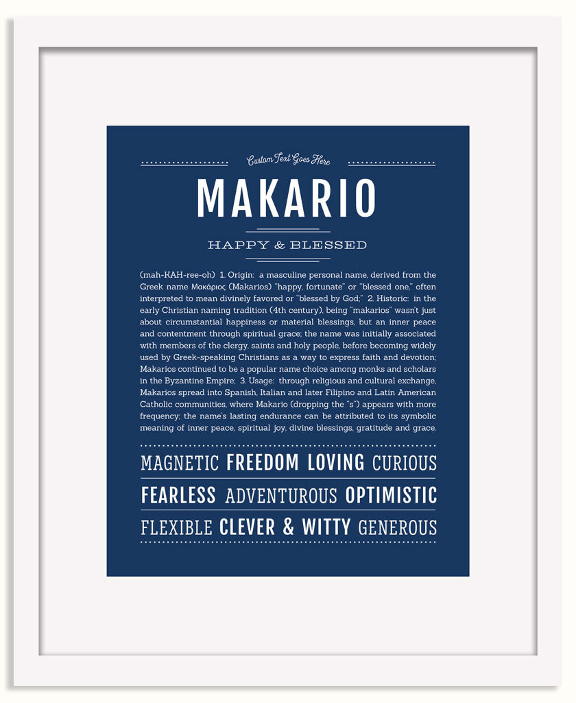 Frame Options | Midnight Blue | White Frame, Matted