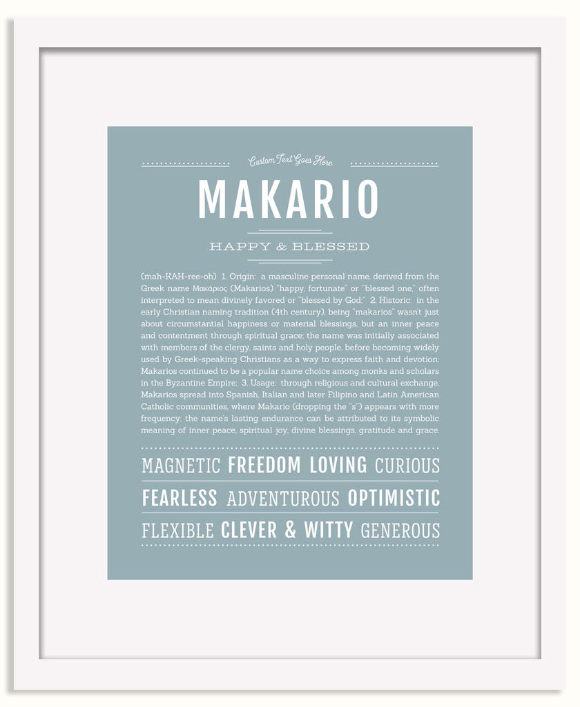 Frame Options | Powder Blue | White Frame, Matted