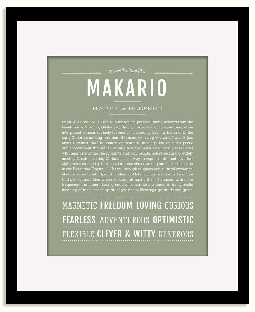 Frame Options | Sage | Black Frame, Matted