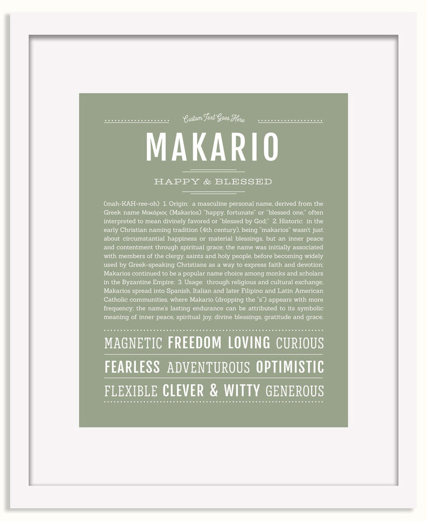 Frame Options | Sage | White Frame, Matted