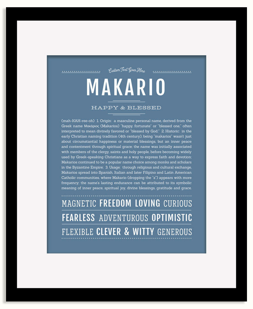 Frame Options | Steele Blue | Black Frame, Matted