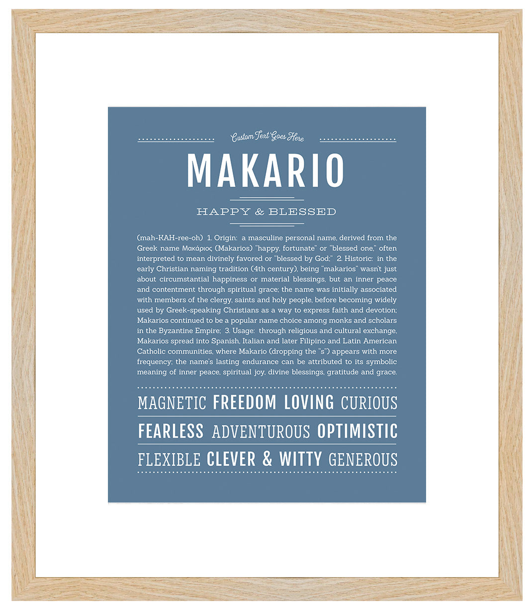 Frame Options | Steele Blue | Maple Frame, Matted