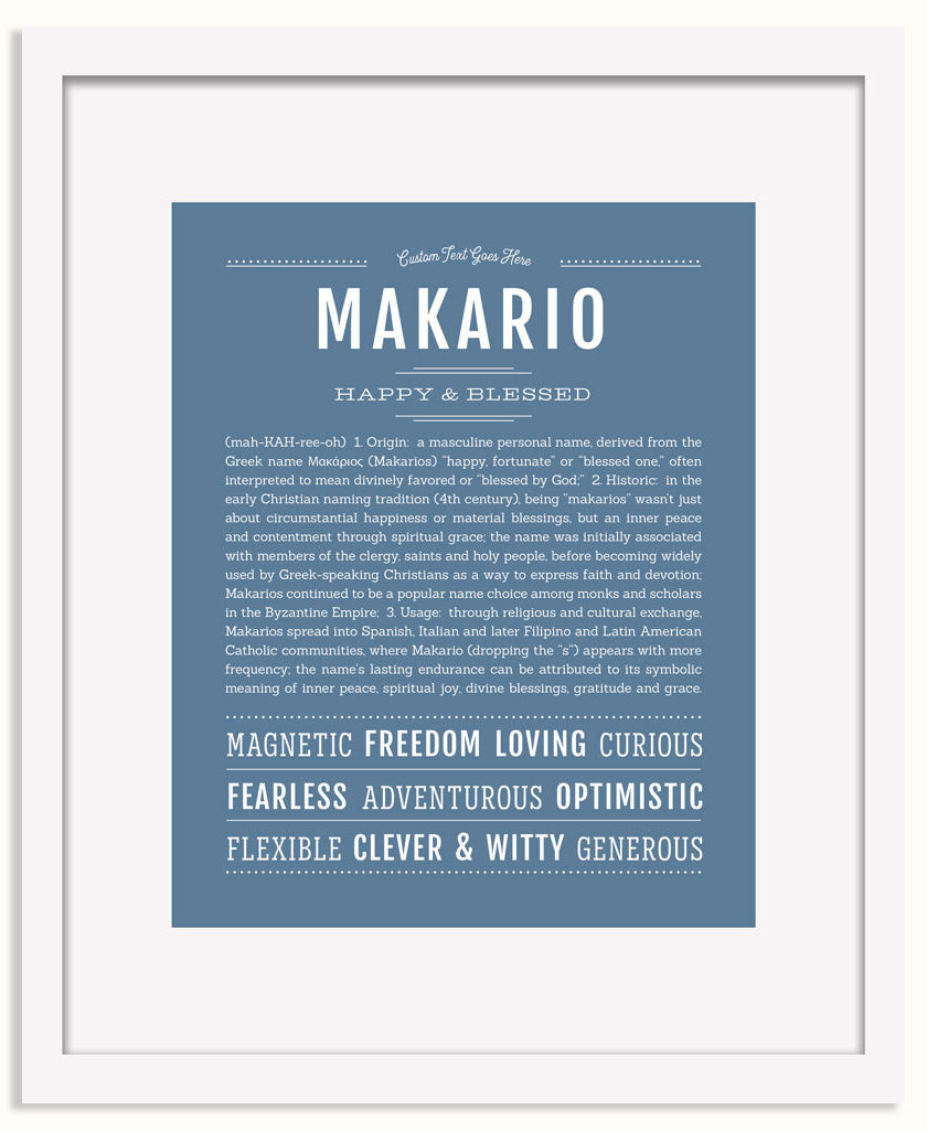Frame Options | Steele Blue | White Frame, Matted