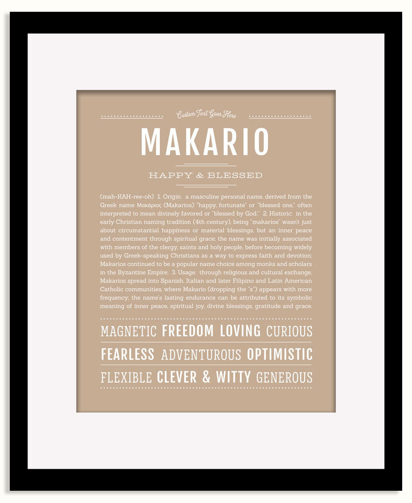 Frame Options | Tan | Black Frame, Matted