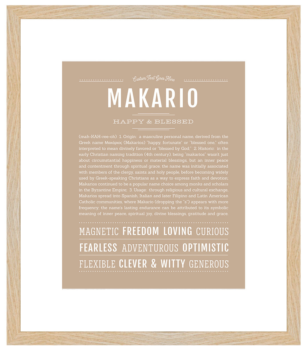 Frame Options | Tan | Maple Frame, Matted