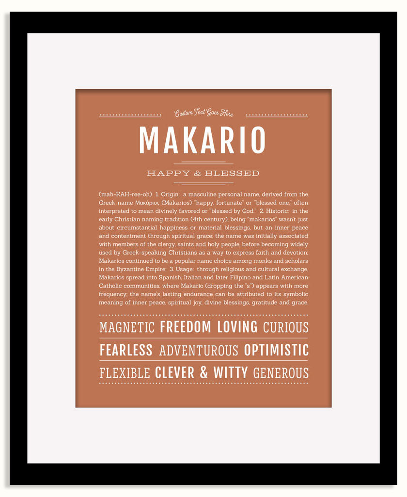 Frame Options | Terra Cotta | Black Frame, Matted